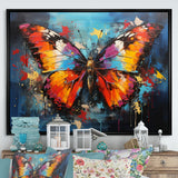 Bold Pop Colors Infuse Butterflies With Energy - Butterfly Framed Canvas Art