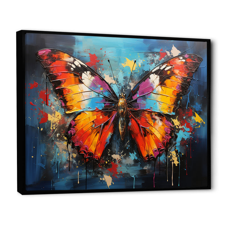 Bold Pop Colors Infuse Butterflies With Energy - Butterfly Framed Canvas Art