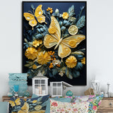 Lemon Yellow Butterfly Delight - Butterfly Home Decor Art