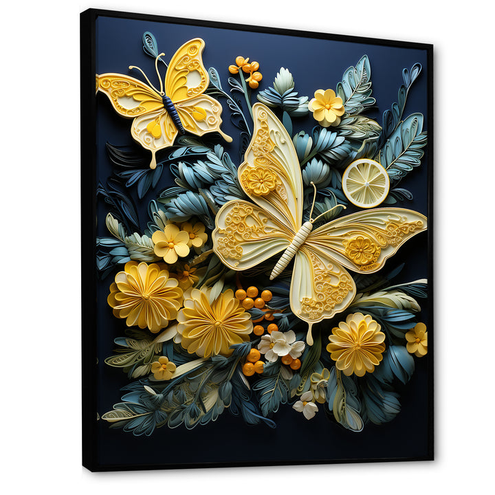 Lemon Yellow Butterfly Delight - Butterfly Home Decor Art