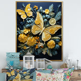 Lemon Yellow Butterfly Delight - Butterfly Home Decor Art