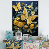 Lemon Yellow Butterfly Delight - Butterfly Home Decor Art