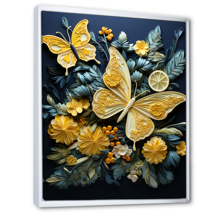 Lemon Yellow Butterfly Delight - Butterfly Home Decor Art