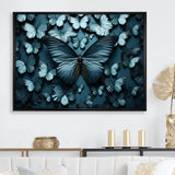 Deep Charcoal Tones Depict Butterflies - Butterfly Canvas Wall Art