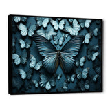 Deep Charcoal Tones Depict Butterflies - Butterfly Canvas Wall Art