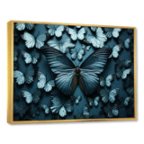 Deep Charcoal Tones Depict Butterflies - Butterfly Canvas Wall Art