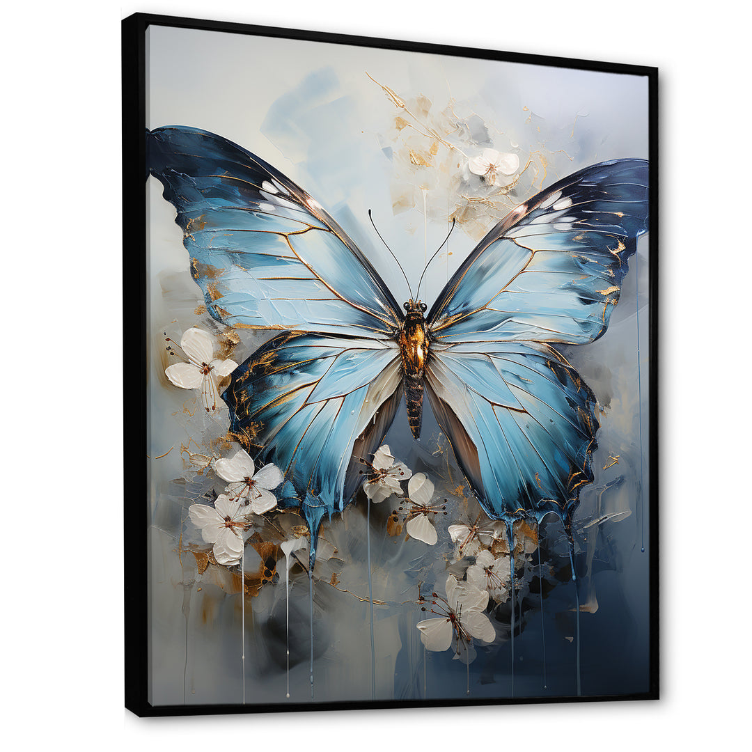 Butterfly Ethereal Blues Form Abstract Elegance - Butterfly Wall Art Prints