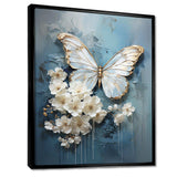 Butterfly Ethereal Blues Form Abstract Elegance I - Animals Canvas Wall Art