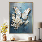 Butterfly Ethereal Blues Form Abstract Elegance I - Animals Canvas Wall Art