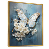 Butterfly Ethereal Blues Form Abstract Elegance I - Animals Canvas Wall Art