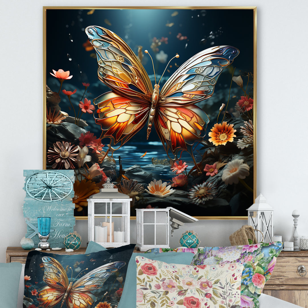 Butterfly Fantasy Flight - Blue Butterfly Wall Art