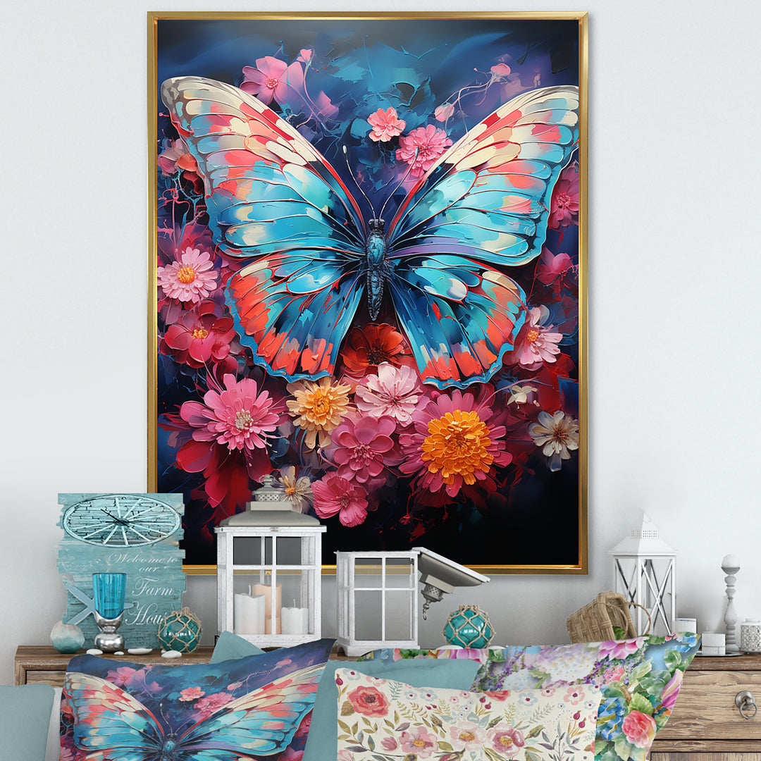 Butterfly Fauvist Flutter - Butterfly Large Canvas Wall Art