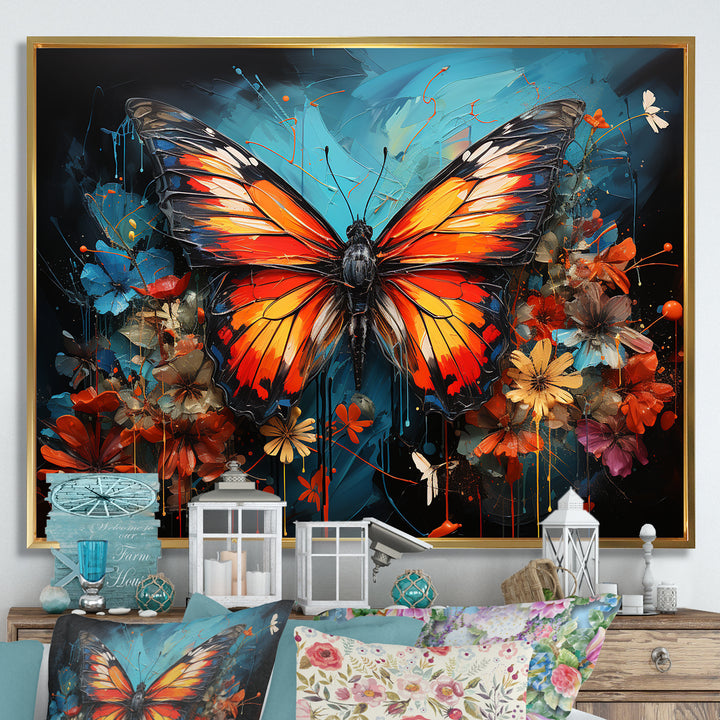 Butterfly Graffiti Style - Butterfly Living Room Wall Art