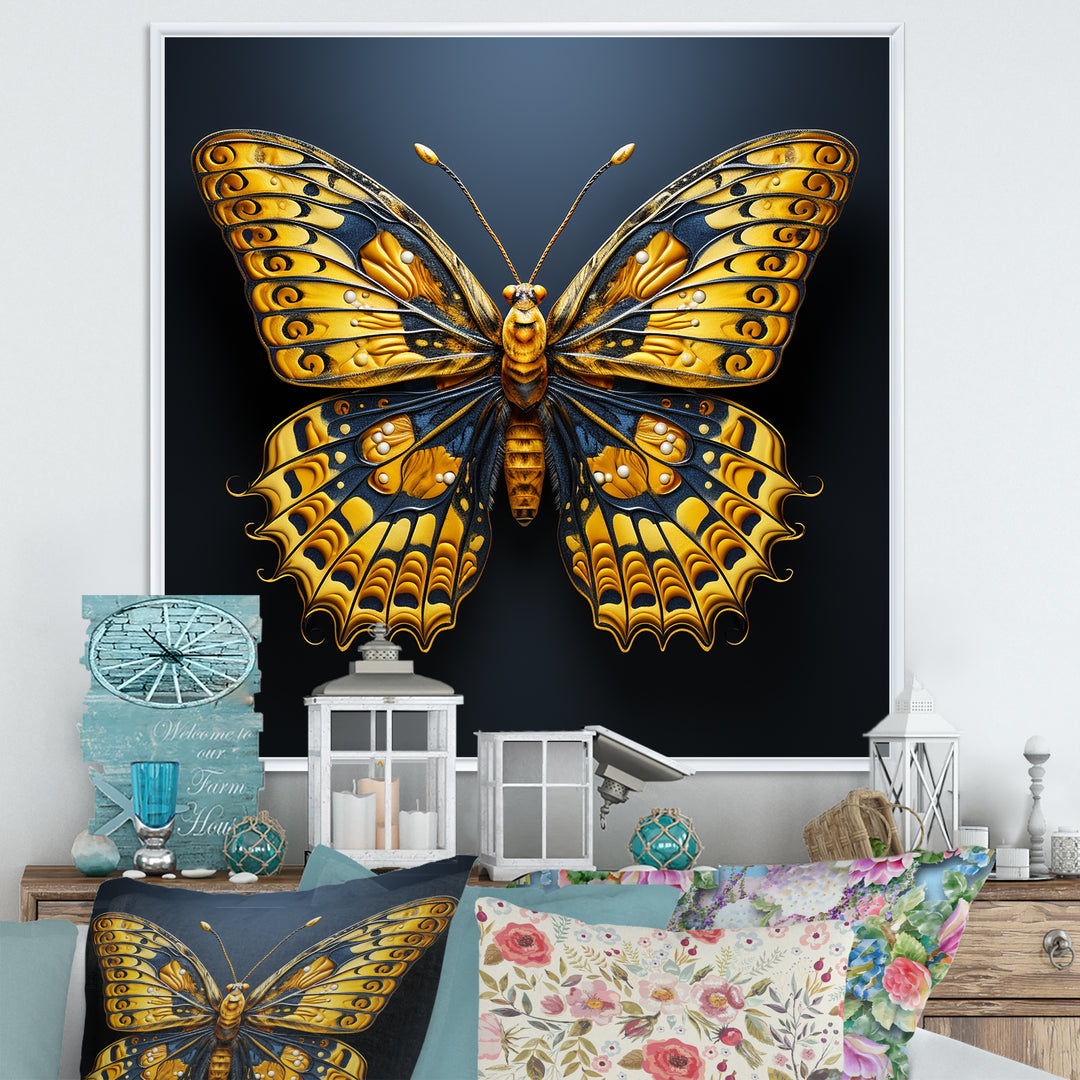 Lemon Yellow Tones Portray Butterflies - Butterfly Wall Decor