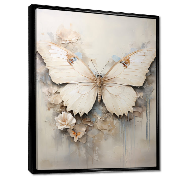 Minimalism Beige Butterfly - Butterfly Wall Art Prints
