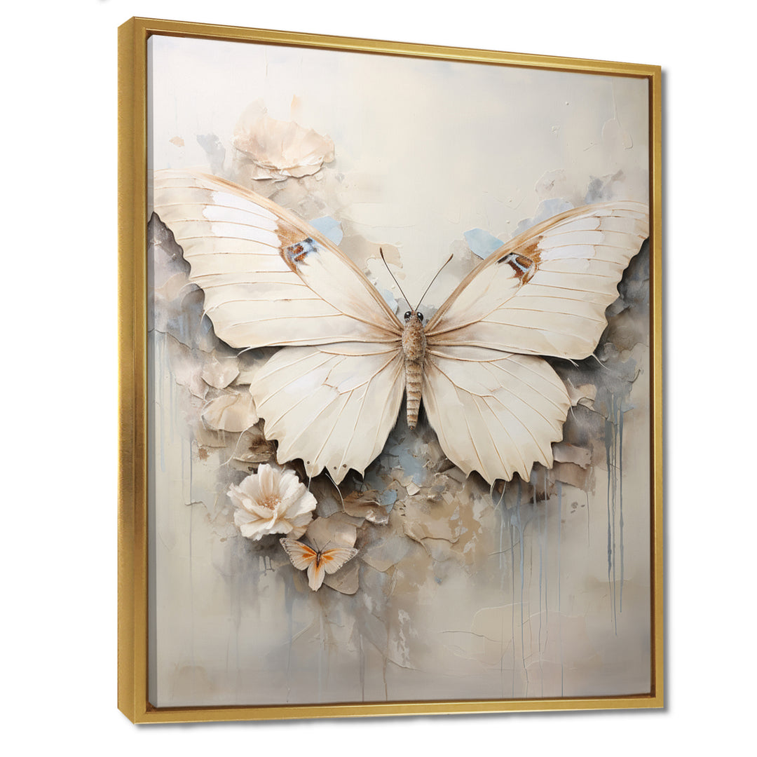 Minimalism Beige Butterfly - Butterfly Wall Art Prints