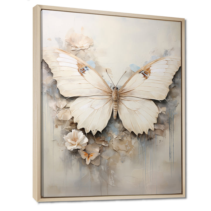 Minimalism Beige Butterfly - Butterfly Wall Art Prints