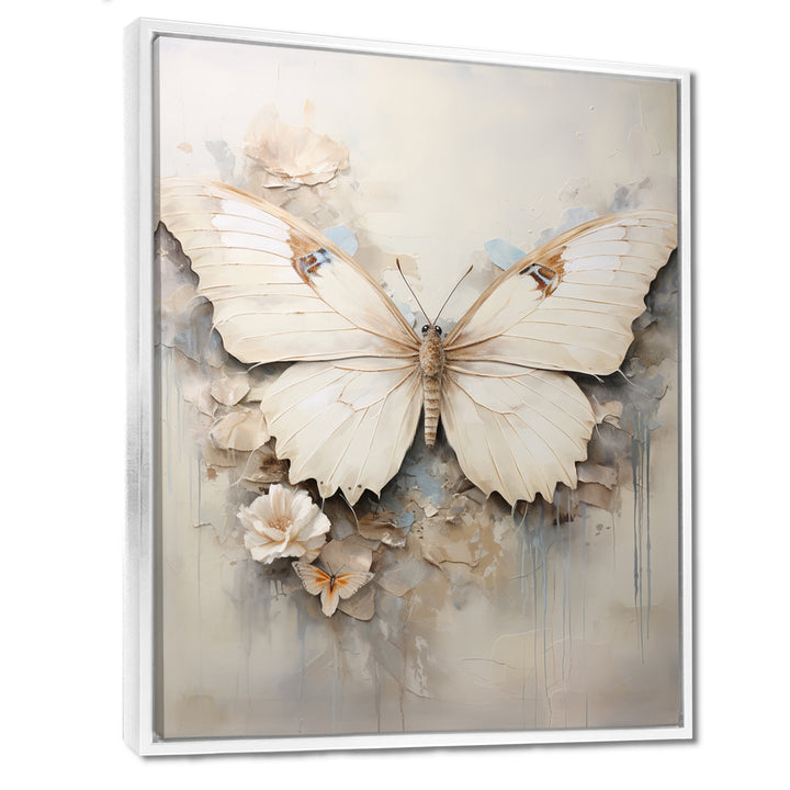 Minimalism Beige Butterfly - Butterfly Wall Art Prints