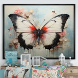 Minimalism White Butterfly - Black Butterfly Wall Art