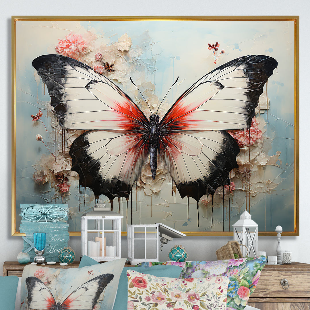 Minimalism White Butterfly - Black Butterfly Wall Art