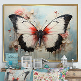 Minimalism White Butterfly - Black Butterfly Wall Art