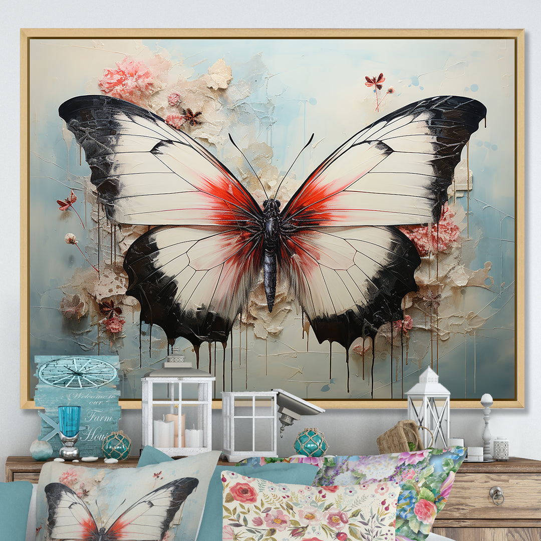 Minimalism White Butterfly - Black Butterfly Wall Art