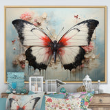 Minimalism White Butterfly - Black Butterfly Wall Art