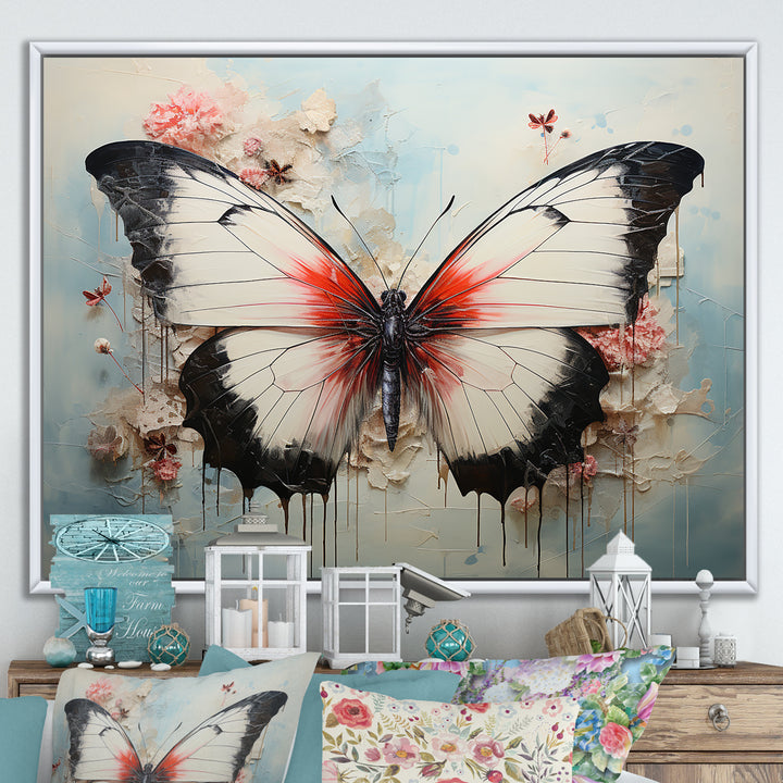 Minimalism White Butterfly - Black Butterfly Wall Art