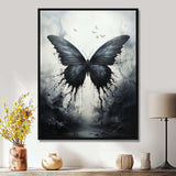 Butterfly Monochrome Metamorphosis - Animals Canvas Wall Art