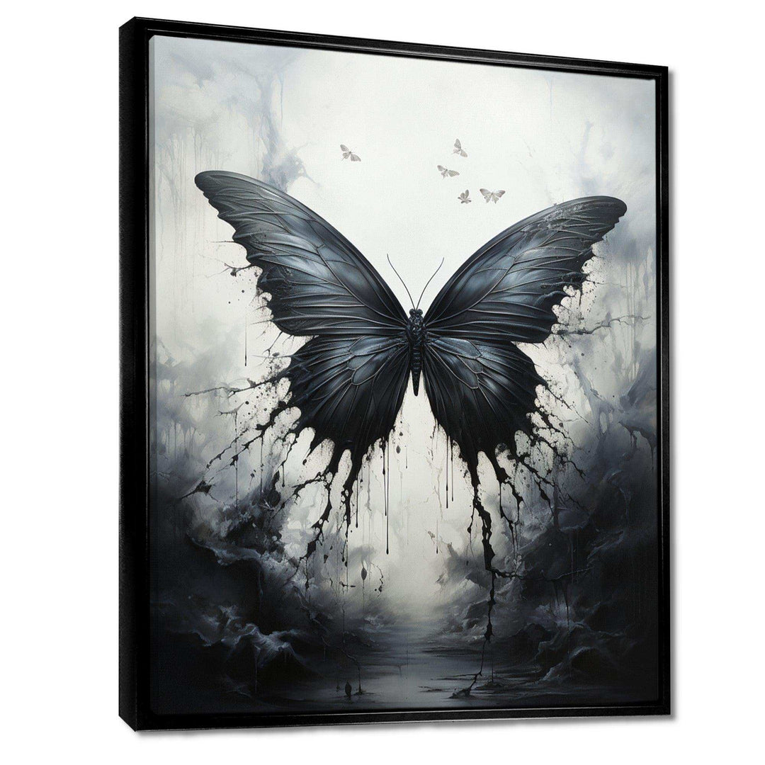 Butterfly Monochrome Metamorphosis - Animals Canvas Wall Art