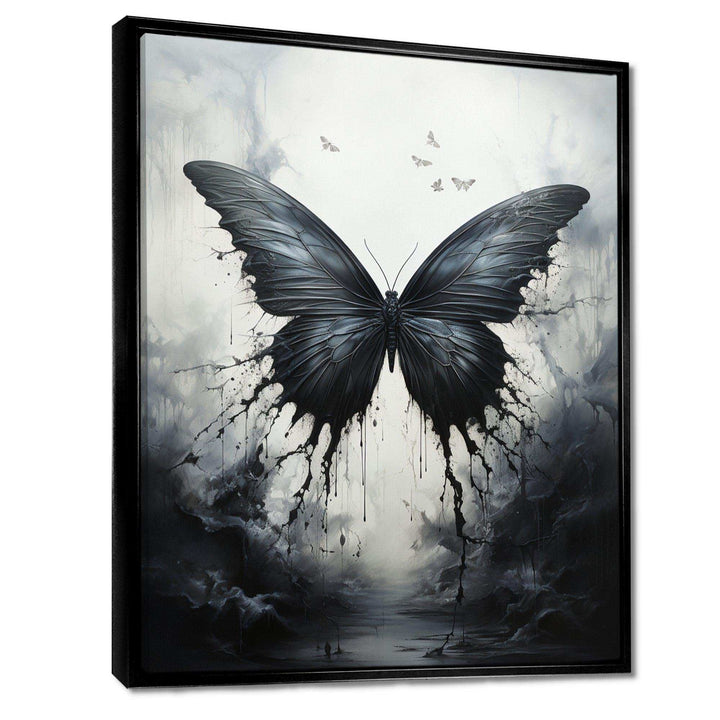 Butterfly Monochrome Metamorphosis - Animals Canvas Wall Art