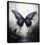 Butterfly Monochrome Metamorphosis - Animals Canvas Wall Art