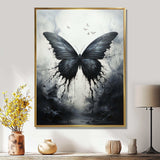 Butterfly Monochrome Metamorphosis - Animals Canvas Wall Art