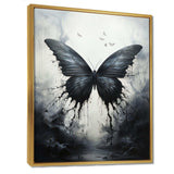 Butterfly Monochrome Metamorphosis - Animals Canvas Wall Art