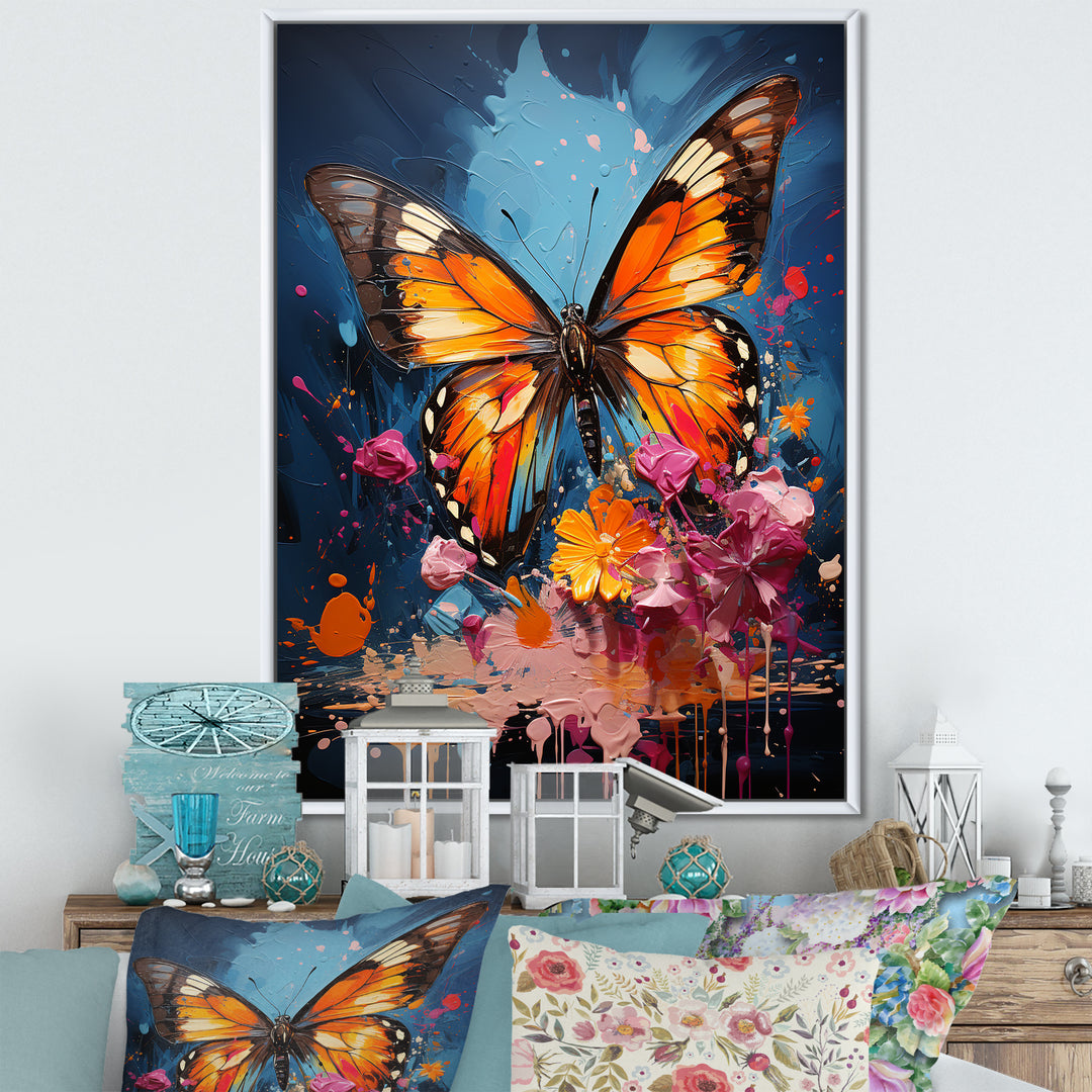 Butterfly Pop Art Papilio - Butterfly Framed Canvas Art