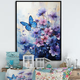 Sapphire Blue Hues Capture The Delicate Flight - Butterfly Home Decor Art