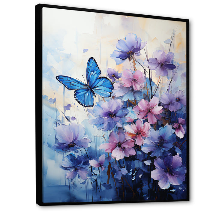 Sapphire Blue Hues Capture The Delicate Flight - Butterfly Home Decor Art