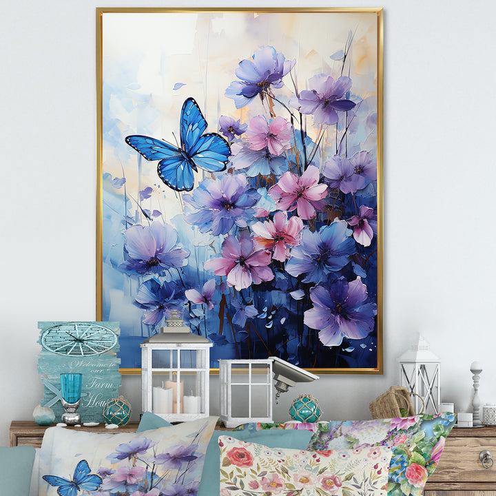 Sapphire Blue Hues Capture The Delicate Flight - Butterfly Home Decor Art