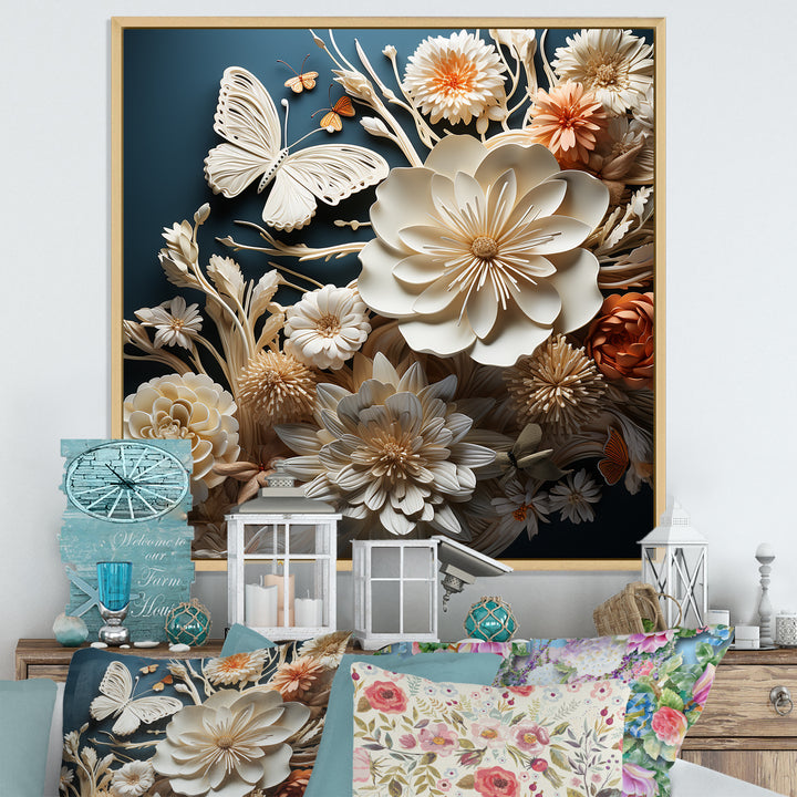 Textured Layers Mixed Media Dance - Butterfly Canvas Wall Art