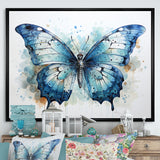 Butterfly Watercolor Wings - Blue Butterfly Wall Art