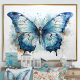 Butterfly Watercolor Wings - Blue Butterfly Wall Art