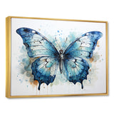 Butterfly Watercolor Wings - Blue Butterfly Wall Art