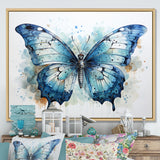 Butterfly Watercolor Wings - Blue Butterfly Wall Art