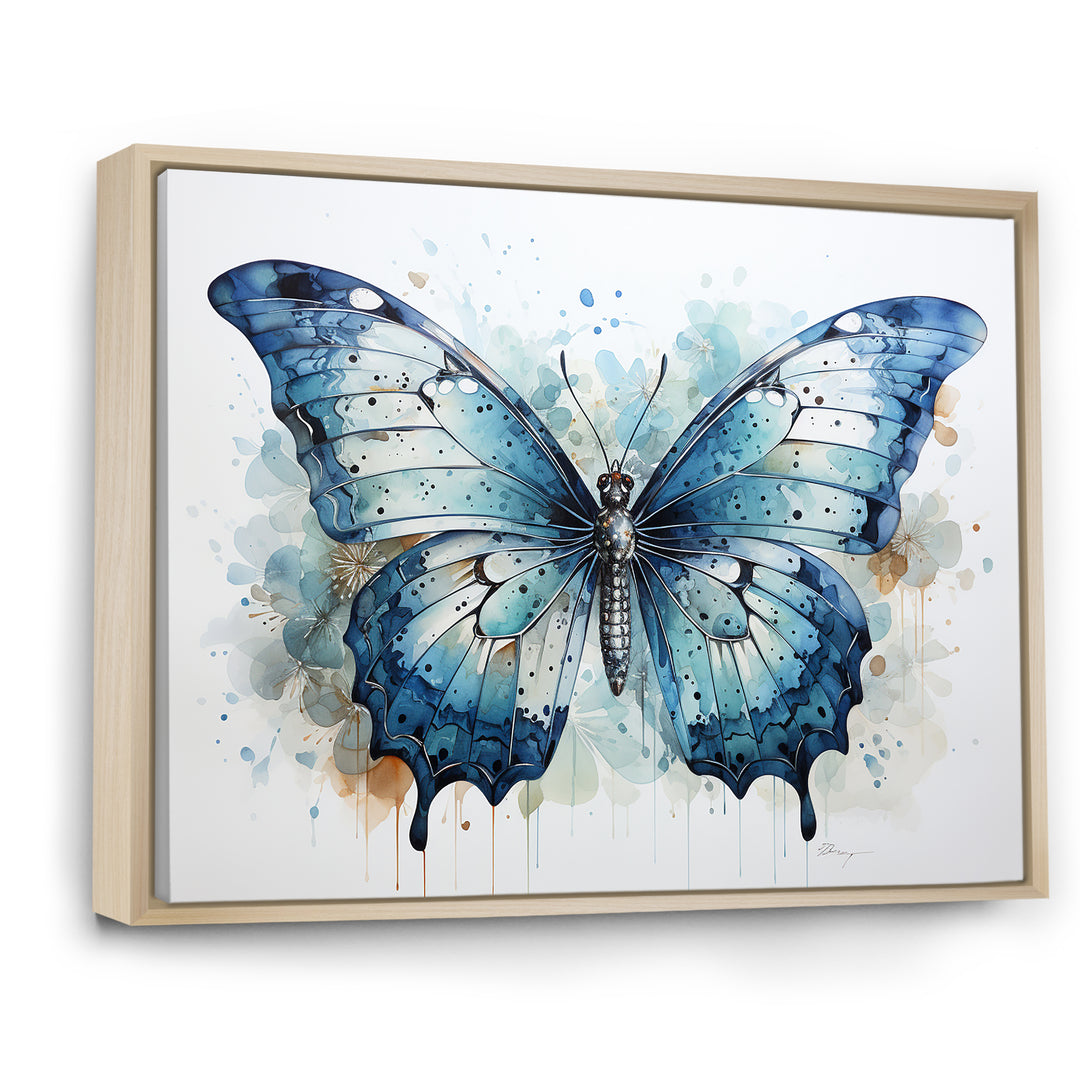 Butterfly Watercolor Wings - Blue Butterfly Wall Art
