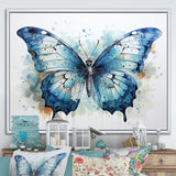 Butterfly Watercolor Wings - Blue Butterfly Wall Art