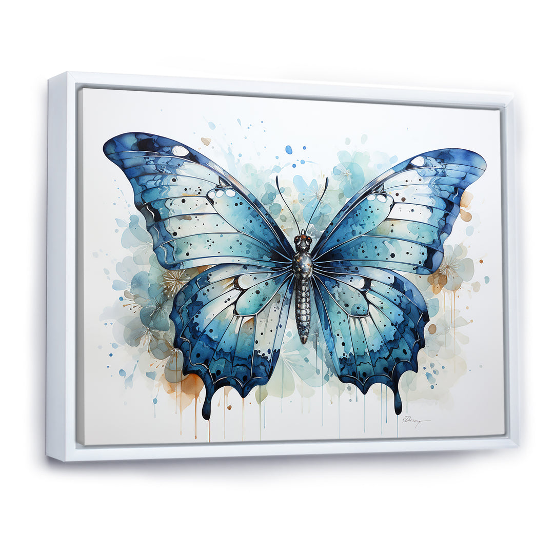 Butterfly Watercolor Wings - Blue Butterfly Wall Art