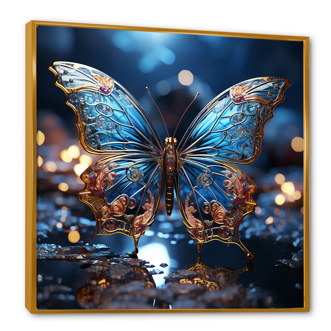 Butterfly Watery Blues - Butterfly Large Canvas Wall Art