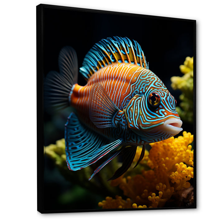 Corals Butterflyfish Aquamarine Adventure - Butterfly Fish Canvas Wall Art