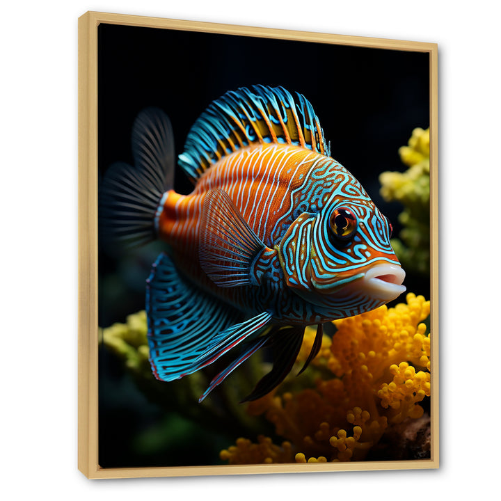 Corals Butterflyfish Aquamarine Adventure - Butterfly Fish Canvas Wall Art