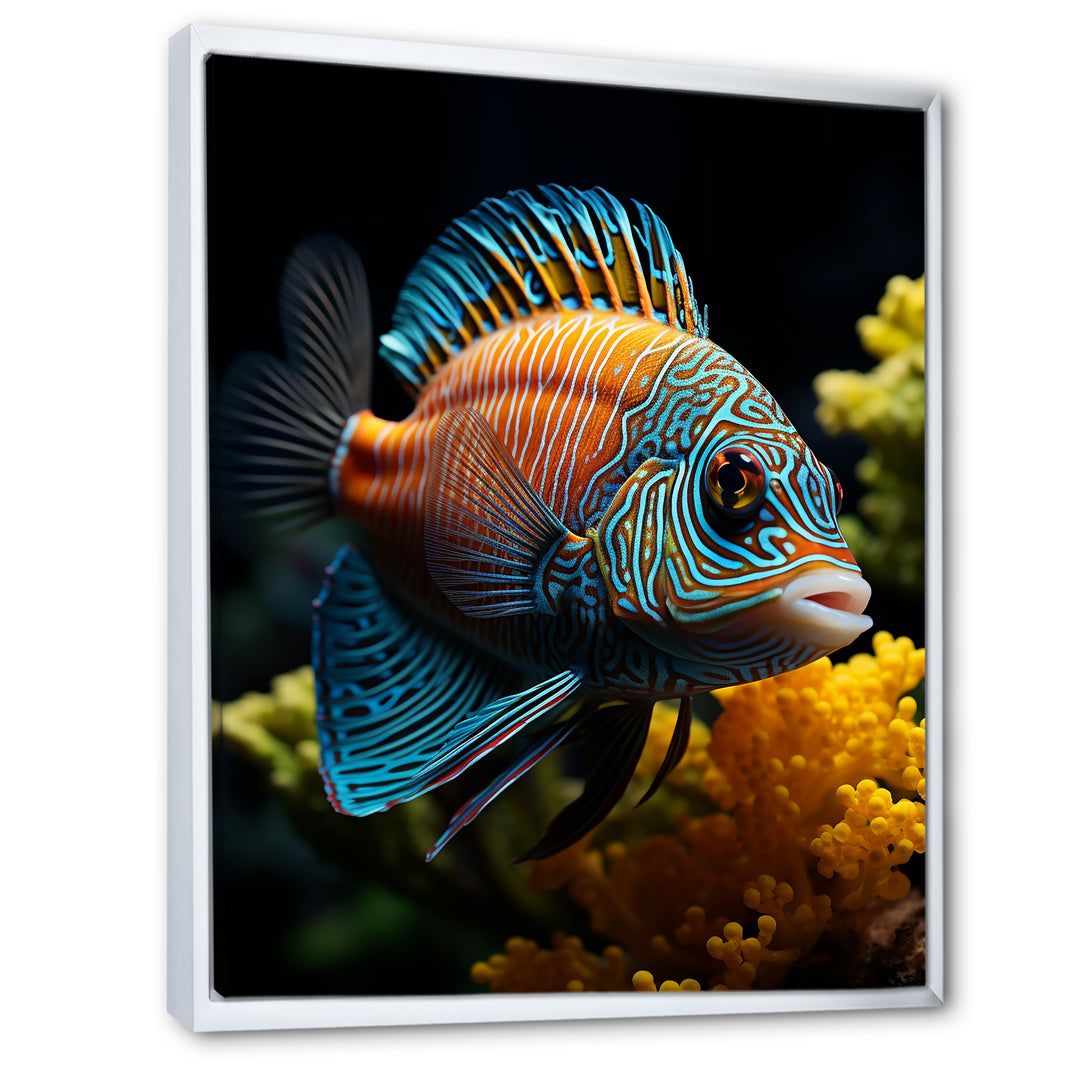Corals Butterflyfish Aquamarine Adventure - Butterfly Fish Canvas Wall Art